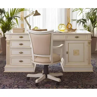 aea Luxus Schreibtisch Tisch Büro Office Antik Stil Barock Rokoko Schreibtische Neu - Weiß