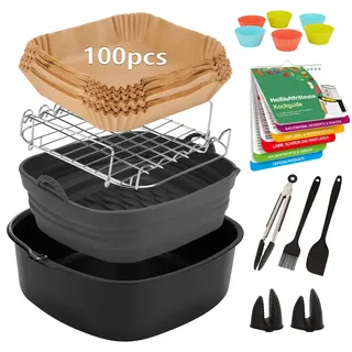 15-Teiliges Heißluftfritteuse Zubehör für COSORI Turboblaze 6L Airfryer 5,5L 6,2L, BPA-frei Airfryer Zubehör für COSORI 5.5L 6L 6.2L, Philips Airfryer 5000 serie XXL 7,2L 7,3L, Ninja, Tefal