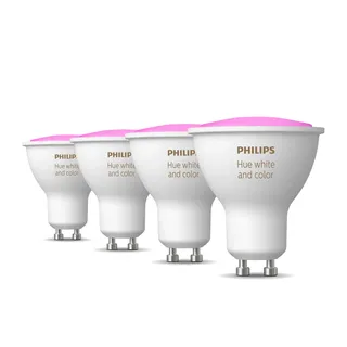 Philips Hue Vorteilspaket - GU10 - mit 4 Spots - Weißes und Farbiges Licht - Hue White and Color Ambiance