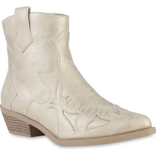 VAN HILL Cowboy Boots in Gold