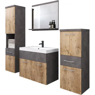 WELLTIME Badmöbel-Set ELDA 5-tlg. Braun