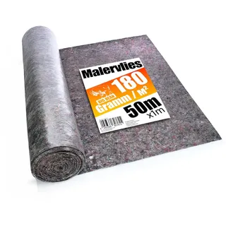 BigDean Premium Malervlies 180g/m2 50m Rolle mit Durchsickerungsschutz – Abdeckvlies wiederverwendbar für Malerbedarf & Heimwerker