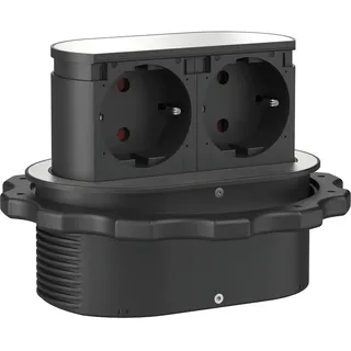 hpf Steckdosenelement Piccolino 2 Stk. Schukosteckdosen, Edelstahl