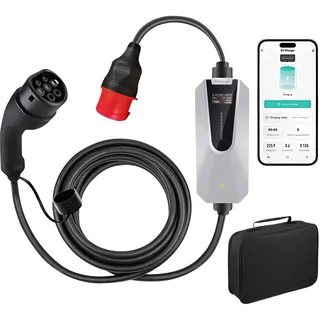 Junsun Typ 2 Ladekabel, 11kW, 16A, 5m, IP65, unterstützt App-Steuerung