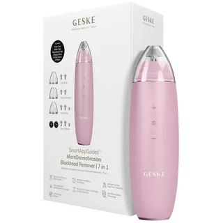 GESKE German Beauty Tech Mikrodermabrasionsgerät SmartAppGuidedTM MicroDermabrasion Blackhead Remover 7 in 1, Packung (Gerät & USB-Ladekabel), 17-tlg., Gerät inkl. kostenloser APP (SmartAppGuided Device), Mit der GESKE App erhältst Du deine personalisierte Hautpflegeroutine. rosa