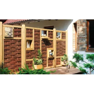 Futterhaus Warschau – Futterhaus aus Kiefer, braun – Futterstelle als Vogelhaus – Futterplatz für Vögel im Garten und Terrasse