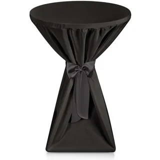 Beautissu Stehtischhusse Premium Schwarz Ø 60 cm