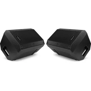 Vonyx VSA08BT 2er Set Aktive Stage Monitor Lautsprecher 8 Zoll – 2X 250W – Bluetooth – USB MP3 – XLR – Bühnenmonitor aktiv – Schwarz