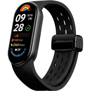 WoPail Silikon Armband Magnetisch für Xiaomi Smart Band 10/9/8 Herren Damen ErsatzArmband Sport Uhrenarmband für Xiaomi Smart Band 10/9/8 - Rosa