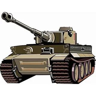 U24 Aufkleber Tiger Panzer Autoaufkleber 14 x 10 cm Sticker Konturschnitt
