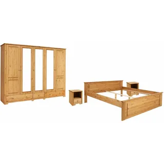 otto home Schlafzimmer-Set Hugo, (Set, 4-tlg), Bett 180x200 cm, 5-trg Kleiderschrank und 2 Nachttische beige