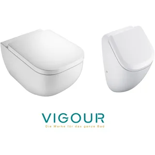 Vigour - derby Urinal spülrandlos und Wand wc mit SoftClose Deckel