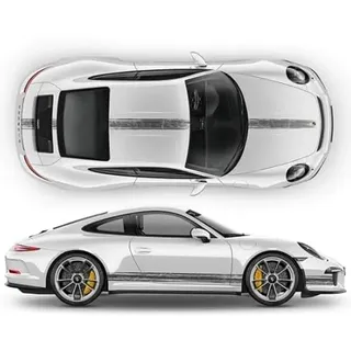 Aufkleber / Vinyl BIKE STICKERS Streifen Kit Thin Martini Racing kompatibel für Porsche Carrera/Cayman/Boxster (Komplett-Set, Martini Graustufen)