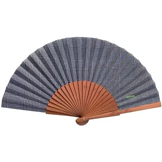 Spanischer Handfächer Gales – Holz und Baumwolle – 23 cm – Jute-Hülle und -Bezug – Modeaccessoire – Handgefertigt in Spanien – Events und Geschenke – Unsere Klassiker-Kollektion – Tusitala Barcelona