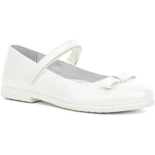 Wojtyłko WK Mary Jane Mädchen mit Klettverschluss | Ballerinas für Prinzessin | Kommunionschuhe | Riemchenballerina mit Lederinnensohle (Weiß, EU Schuhgrößensystem, Jugendliche, Numerisch, M, 36) - 36 EU