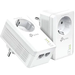 TP-Link Powerline Adapter Set TL-PA7027P KIT mit Steckdose AV1000, Gigabit-Port, Plug und Play, kompatibel mit allen HomePlug AV/AV2, ohne WLAN