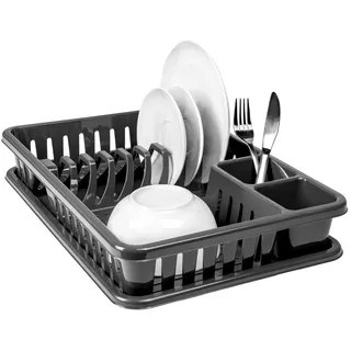 Hausfelder Geschirr Abtropfgestell für die Spüle, Abtropfkorb mit Auffangschale,