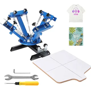 Vevor Siebdruckpresse T-Shirt Siebdruckmaschine 1 Farben 1 Station, T-Shirtpresse, Hitzepresse Transferpresse DIY Ausrüstung Drucker, Textildruck