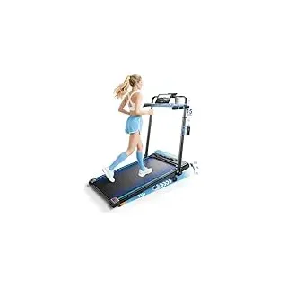 RUNIMON 6-IN-1 Laufband für Zuhause mit Abnehmbarem Tisch,3.0HP Laufband Klappbar mit Steigung bis 12%,12KM/H Walking Pad Klappbar mit 15cm Teleskop-Riser&RGB-Lichter,Laufband für Zuhause 150KG