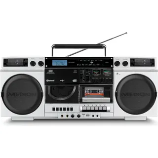 Medion LIFE® P66538 Retro-Boombox silber