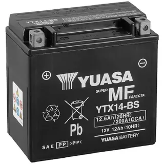 Batterie Motorrad Yuasa YTX14-BS wartungsfrei 12V 12Ah 150x87x147 passend für Harley Davidson V-ROD 1131 2002/2006