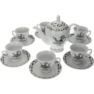 Hendricks Gin Teeservice Kanne + 6 Tassen + Unterteller sehr hochwertig und selt