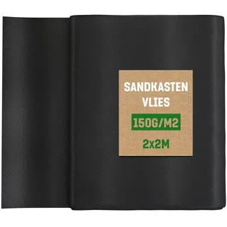 GardenGloss Sandkastenvlies 150g/m2 Extra Stark (2m x 2m) Reißfest | Wasserdurchlässig - Für Sandkästen - Extra Reißfest - Unkrauthemmend