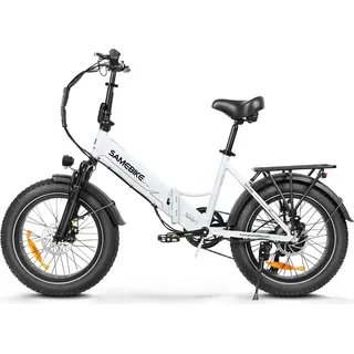 touroll E-Bike Klapprad Elektrofahrrad mit 20 Zoll Fat Tire, 48V 15Ah Abnehmbarer für Lange Reichweite bis 100KM, Electric Bike 7-Gang-All-Terrain für MTB, Strand & Schnee