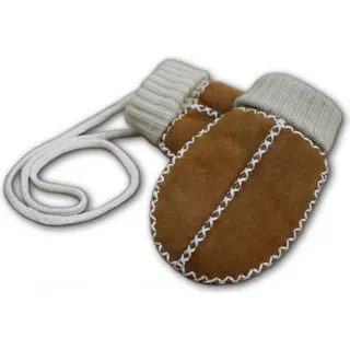 Heitmann Felle Paar Baby-Lammfellfäustel,  Farbe Camel mit Strickbündchen 931CA - Beige