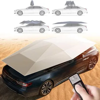 VNATWGOO Vollautomatischer Auto-Sonnenschirm, Elektrisches Universal-Dachzelt, FüR Limousinen, Suvs, Mpvs, Faltbar, Abnehmbar,Gray-5.2m