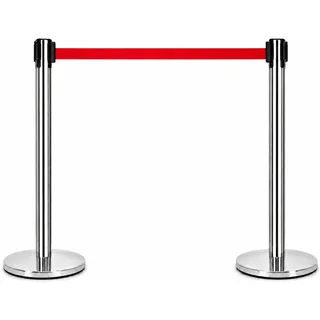 Hti-Living Absperrpfosten Personenleitsystem 2er Set Edelstahl silberfarben