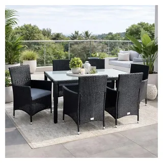 Estexo Poly-Rattan Set 6-tlg. Schwarz