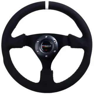 GeRRiT Lenkrad 13 Zoll 330 mm Lenkrad flaches Wildleder Auto Drift SIM Racing Lenkradsteuerung 70 mm Steering Wheel