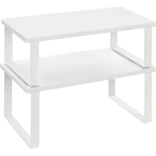 WOLTU Gewürzregal 2Er Set, Stapelbares Küchenregal Arbeitsplatte, Kleines Küchen