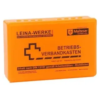 Leina-Werke Verbandskasten REF 20002, DIN 13157, für Betriebe und Zuhause, aus Kunststoff, orange