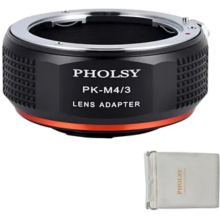 PHOLSY Objektivadapter Kompatibel mit Pentax K Objektiv und MFT M4/3 Kamera | Manueller Bajonettadapter Kompatibel mit Pentax K auf M4/3, PK auf MFT, PK auf Micro Four Thirds