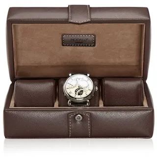 MODALO Uhrenbox GALLANTE 3 Uhren (Uhrenbox Uhrenkasten Uhren Aufbewahrung, Uhrenboxen 3 Uhren) braun