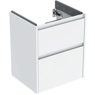 Geberit Renova Plan Unterschrank für Waschtisch, mit zwei Schubladen, Korpus/Front weiß / lackiert seidenglanz, Breite 50,4 cm