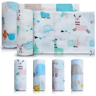 Babytücher Tier-Motive 6er Set 100% Baumwolle Waschlappen Spucktuch