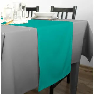 Rollmayer Hochwertiger Tischläufer Tischwäsche Uni einfarbig Pflegeleicht Kollektion Vivid, Farbe & Größe wählbar 21 Farben zur Auswahl, Produkt für den täglichen Gebrauch (Türkis 17, 40x120cm)