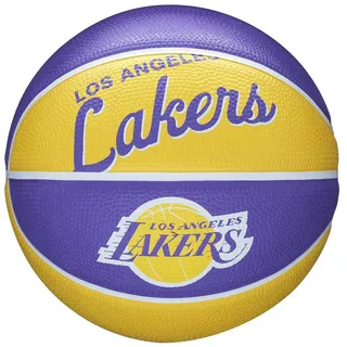 Wilson Mini-Basketball TEAM RETRO, LOS ANGELES LAKERS, Outdoor, Gummi, Größe: MINI