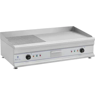 Royal Catering Doppel Elektro Grillplatte 100 cm glatt 2 x 3.200 W