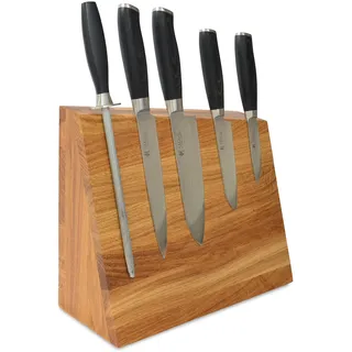 Natuhr Messerblock Holz - Pit - Eiche Magnetischer Messerhalter Messerständer unbestückt