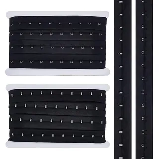 BENECREAT 9,1m einreihiges Haken- und Ösenband, 28 mm Schwarze BH-Verlängerung aus Polyester zum Nähen, Quilten, Korsett-BH, Brautbekleidung, Heimdekoration