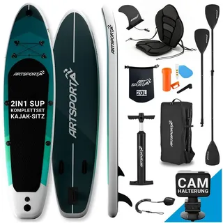 ArtSport Stand Up Paddle Board Blue Wave 150 x 76 x 15 cm Blau/Schwarz