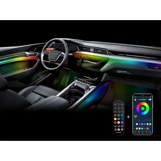 LETRONIX *Black-Edition* RGBIC Full LED Ambientebeleuchtung Auto Rainbow RGB (Für 2 Türen) mit APP Steuerung und Fernbedienung