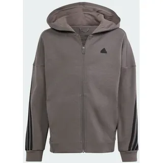 adidas Kinder Kapuzensweat Future Icons 3-Streifen Kapuzenjacke - Charcoal / Black - 140
