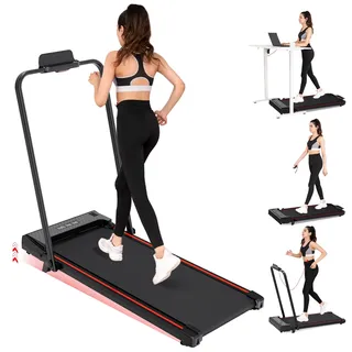 CITYSPORTS Laufband mit Steigung, LED-Anzeige, 1–12 km/h, Walking Pad mit Neigung, Laufband für Zuhause & Büro mit Fernbedienung (Black)