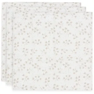 jollein Musselintuch 70x70 cm 3er-Pack, Leafy Dreams
