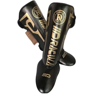 ForceRoute Shin Guards Muay Thai,Schienbeinschoner Kickboxen,Box Schienbeinschoner,Gepolsterte,Schienbein Schutz,Leichte,Verstellbare,Leder,Mit Spannschutz,FüR Muay Thai Und Weitere Kampfsportarten